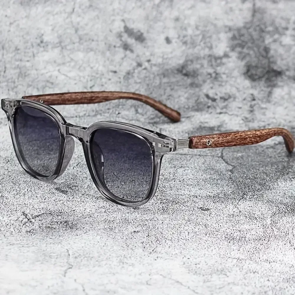 Retro unisex Sun Glasses With Wood detail
